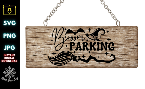 Broom Parking Halloween Sign SVG Review