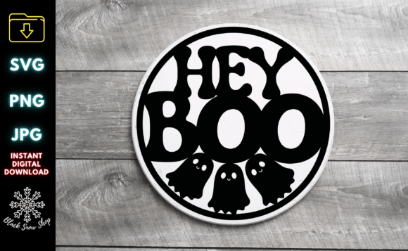 Hey Boo Halloween Sign for Embroidery Projects