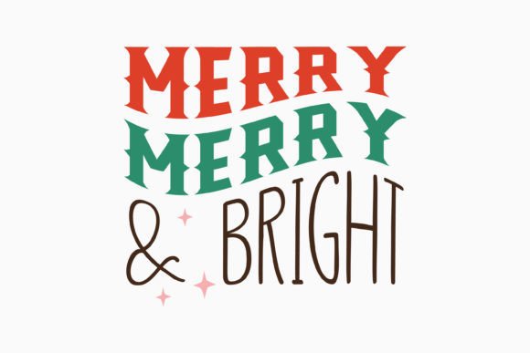 Retro Christmas Quote Merry and Bright Review